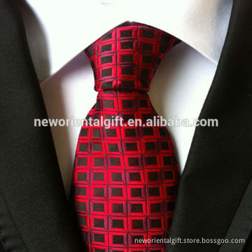 Red square designed ties
